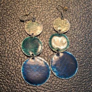 Elegant Blue and Green Dangle Earrings